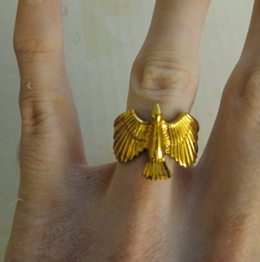 Gold Bird Statement Ring - image 1